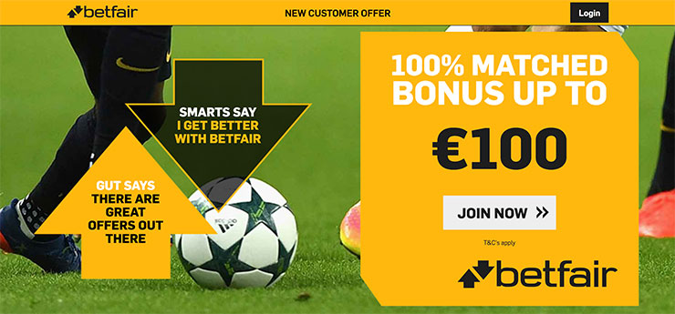 Betfair bonus nykyään 100€!