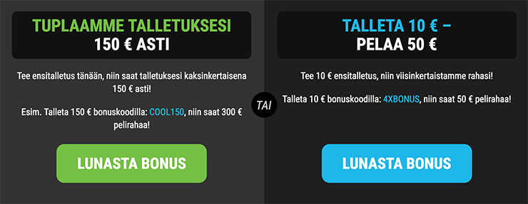 Coolbet bonus - muista bonuskoodi!